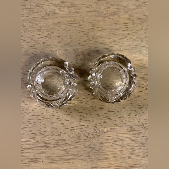 Vintage Cut Glass/Crystal Sawtooth/Sunburst Zipper Round Salt Cellar Lot Of 2 - Picture 4 of 8